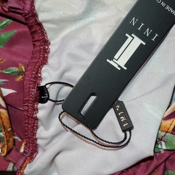 ININ Women's NWT Burgundy Flower Dress Sz L - Picture 5 of 6